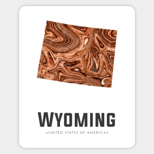 Wyoming state map abstract brown Sticker